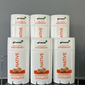 6 Native Deodorant Limited Edition Girl Scout Peanut Butter Cookie 2.65oz each